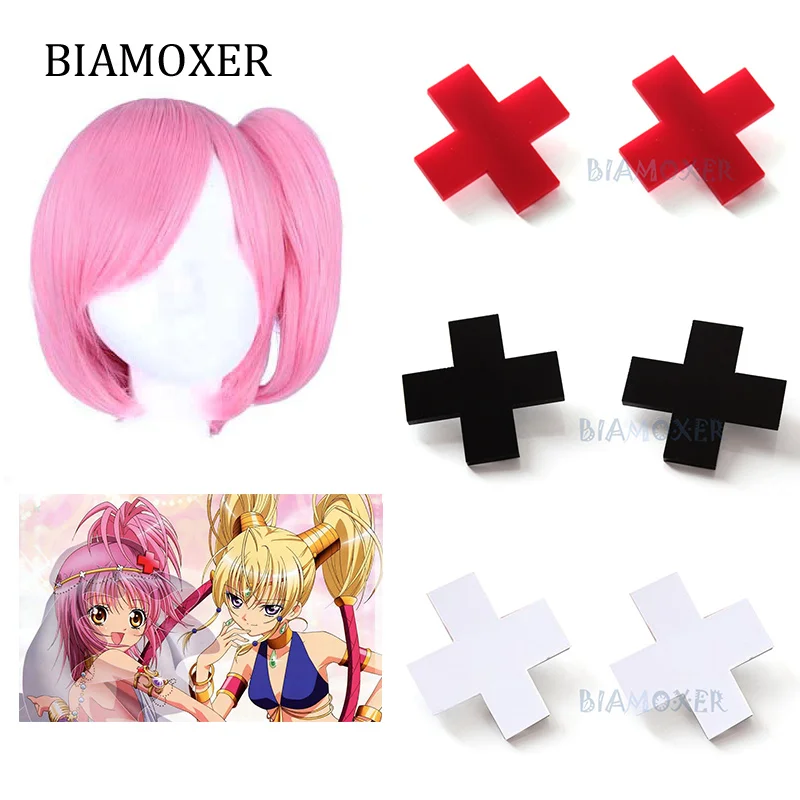 Парики Shugo Chara для косплея Хинамори Аму Tsukiyomi Utau Шпилька волос красного белого