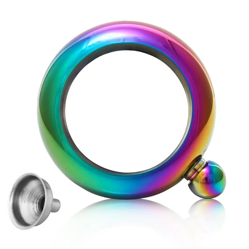 Топ! браслет фляга из нержавеющей стали плоская фляжка для вина форма браслета