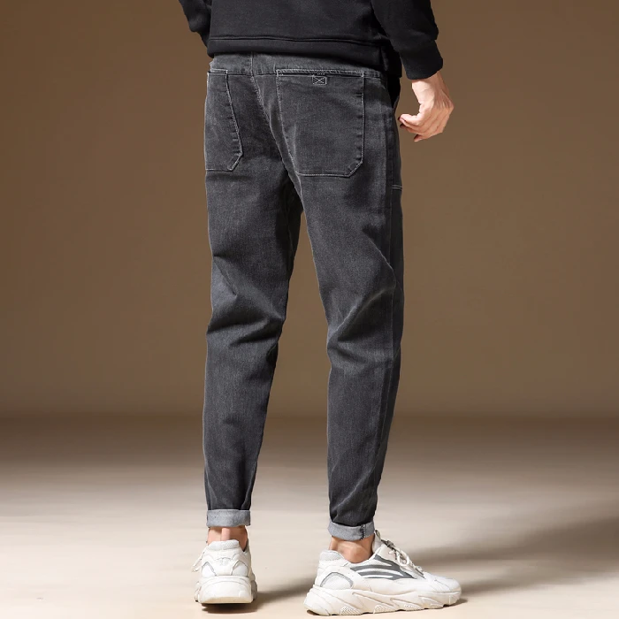 2019 осенние модные мужские узкие джинсы Мужские для отдыха джинсовые брюки |