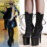 8 inches peep toe short boots stripper heels models pole dance shoes stage show sexy high heels platform mature new style new