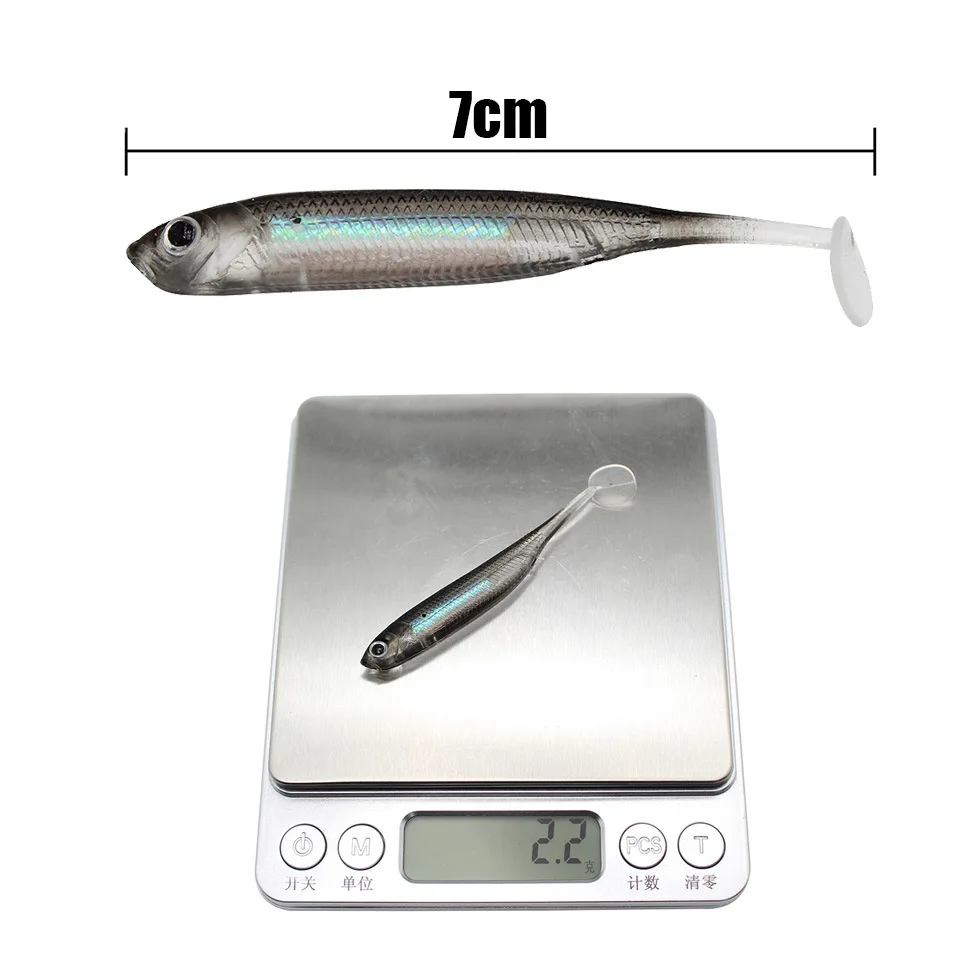 7 5 см 10 Φ fish с внутренней красочной отражающей трубкой внутри полый живот мягкая