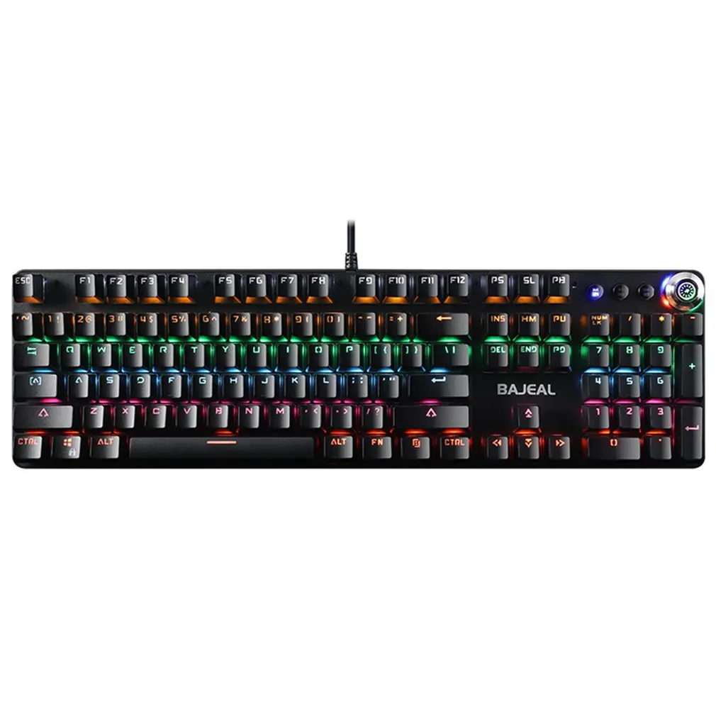 

Mechanical Keyboard Gaming Keyboard Multimedia Knob 108key LED Backlit Wired Keyboard For Gamer PC Laptop