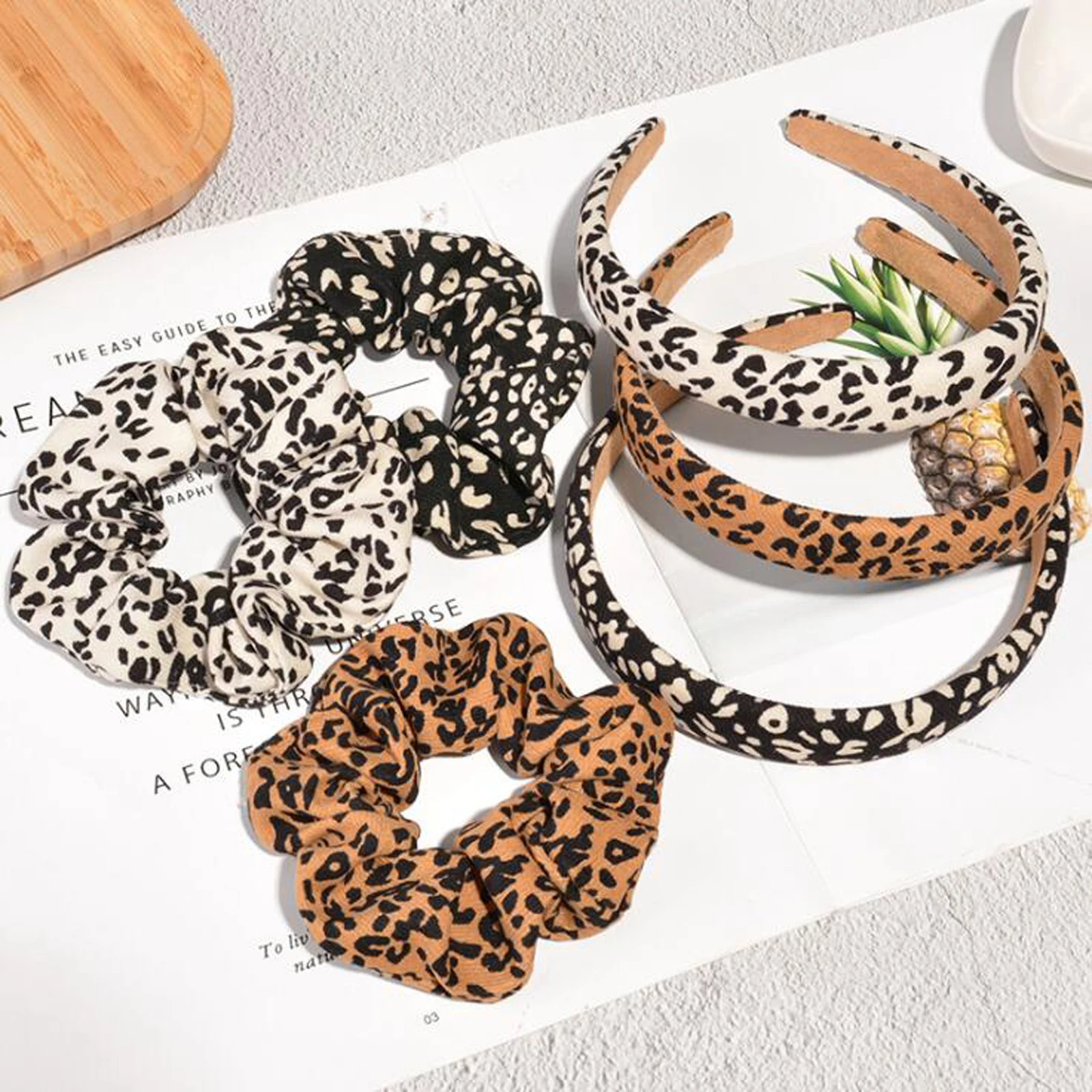 

PROLY New Fashion Women Headband Classic Leopard Hair Scrunchies For Girls Adult Bare Casual Headwear Hair Accessories