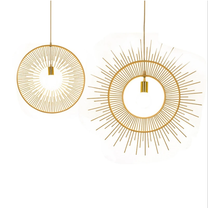Китайская Ретро ресторанная люстра Оригинальное ремесло в форме солнца