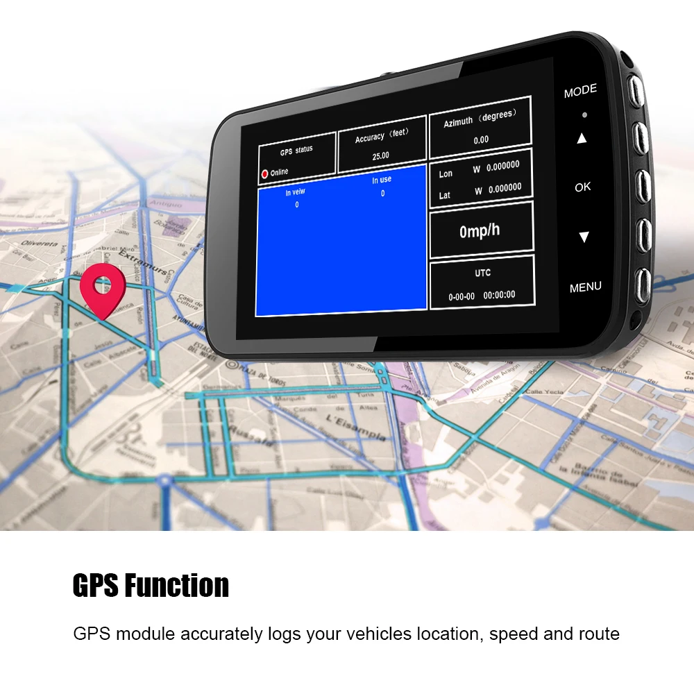 Full HD 2K 4 0 &quotвидеорегистратор 1440P GPS и Wi-Fi конденсатор сенсорный экран двойной