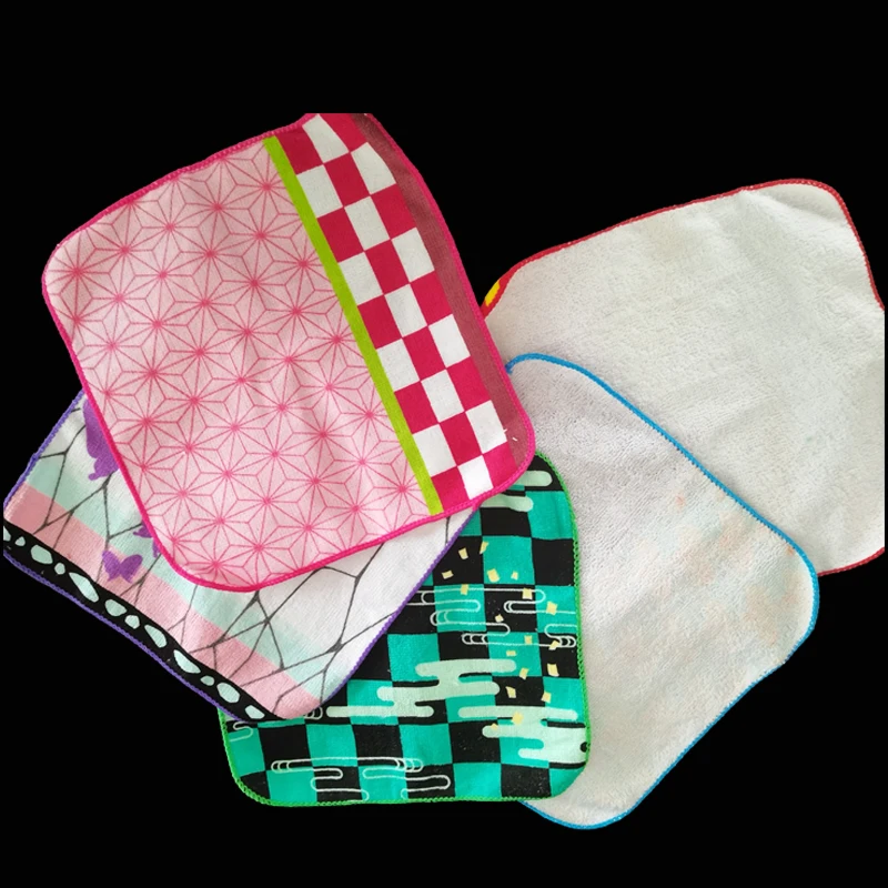 Anime Cosplay Demon Slayer Face New Pure Cotton Towel Kids Unisex Cotton Bath Towel Square Scarf for Children Accessories