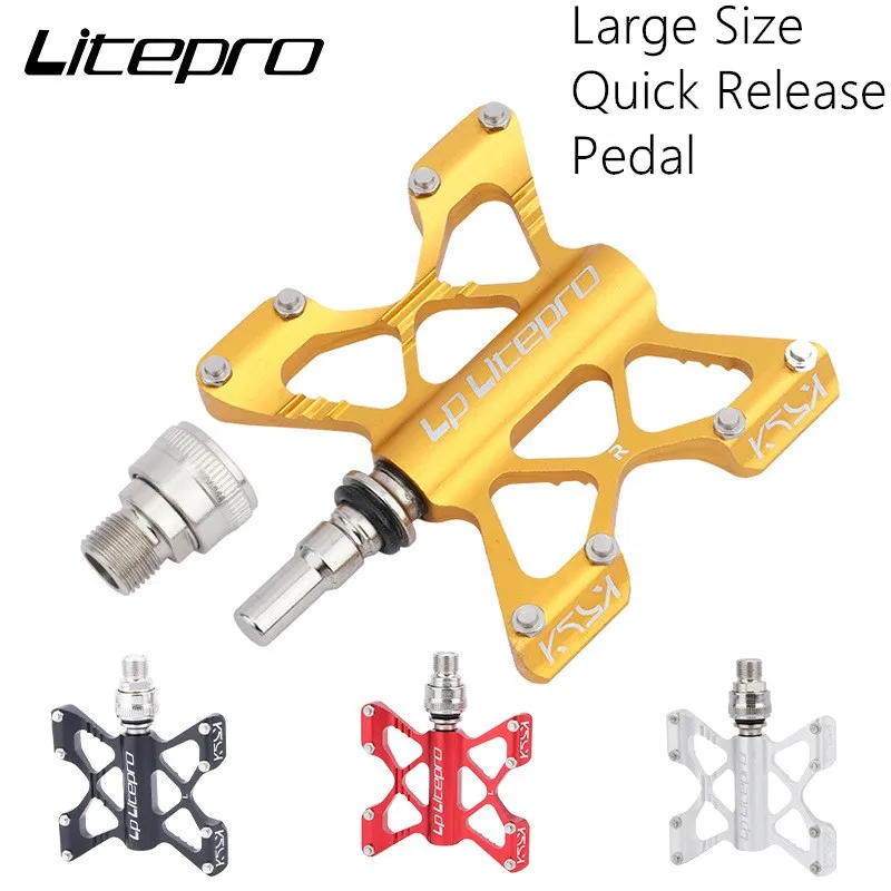 LP Litepro-pedales de bicicleta K5 para hombre, Pedal QR de liberación rápida, con rodamiento, antideslizantes, tamaño Extra grande