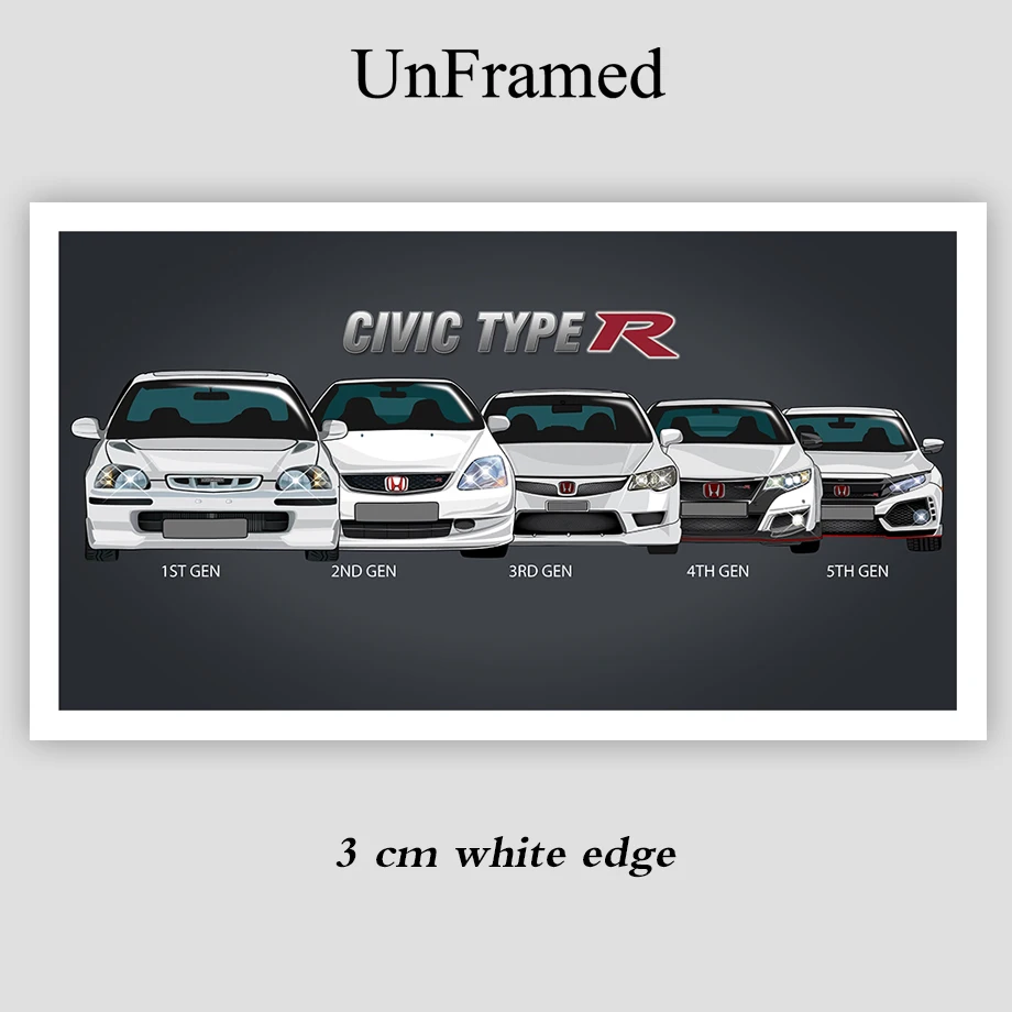 Wall Art Modular Picture 1 pieces Posters Canvas HD Printed Retro Honda CIVIC Car Painting Modern Home Decoration Living Room