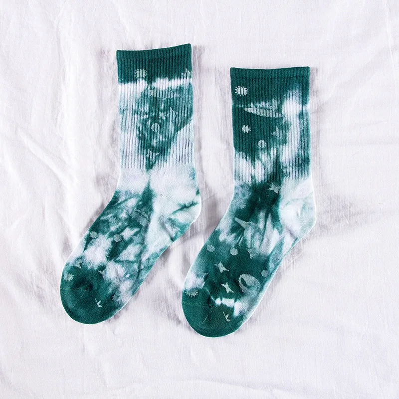 

Harajuku Moon Stars Planet Tie Dye Korean Winter Gifts for Men Cotton Socks Funny Casual Happy Multicolor Cartoon Man Socks
