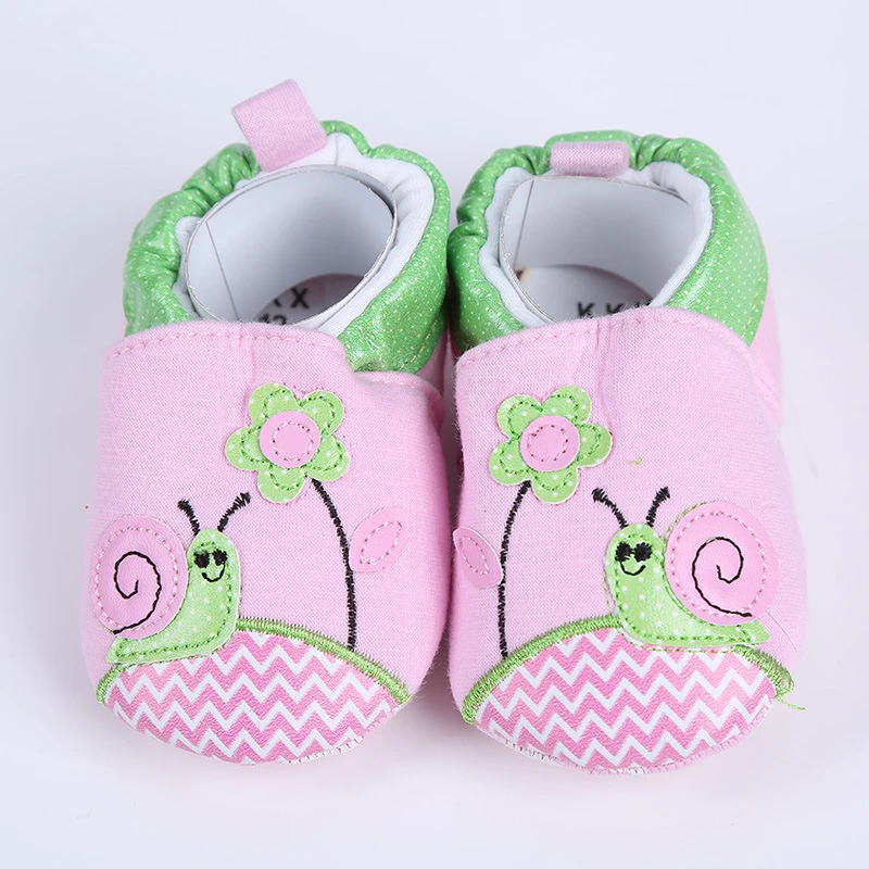 Zapatos de tela de algod&oacute;n para beb&eacute;s, mocasines de dibujos animados para primeros pasos, antideslizantes, suela suave, de 0 a 18 meses, 1 par-5