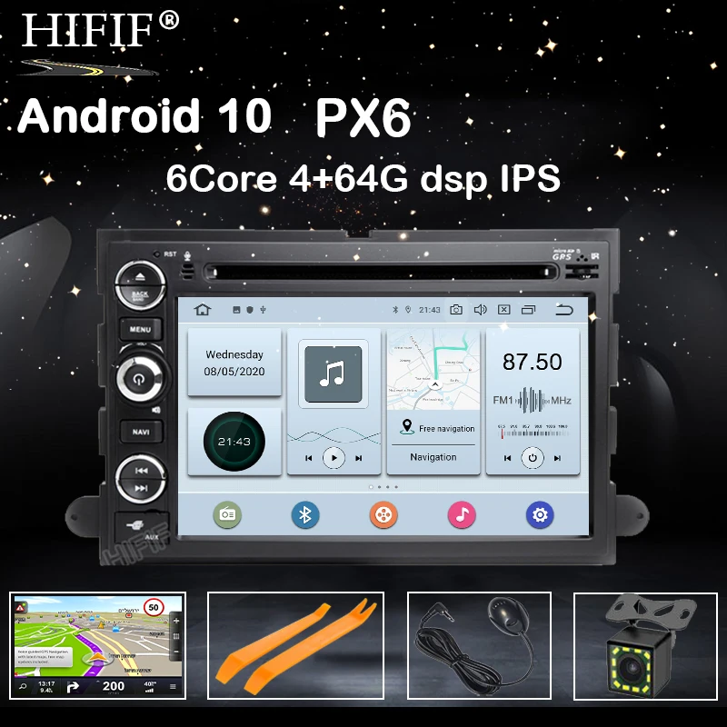 Автомобильный DVD плеер PX6 IPS DSP Android 10 для Ford 500/F150