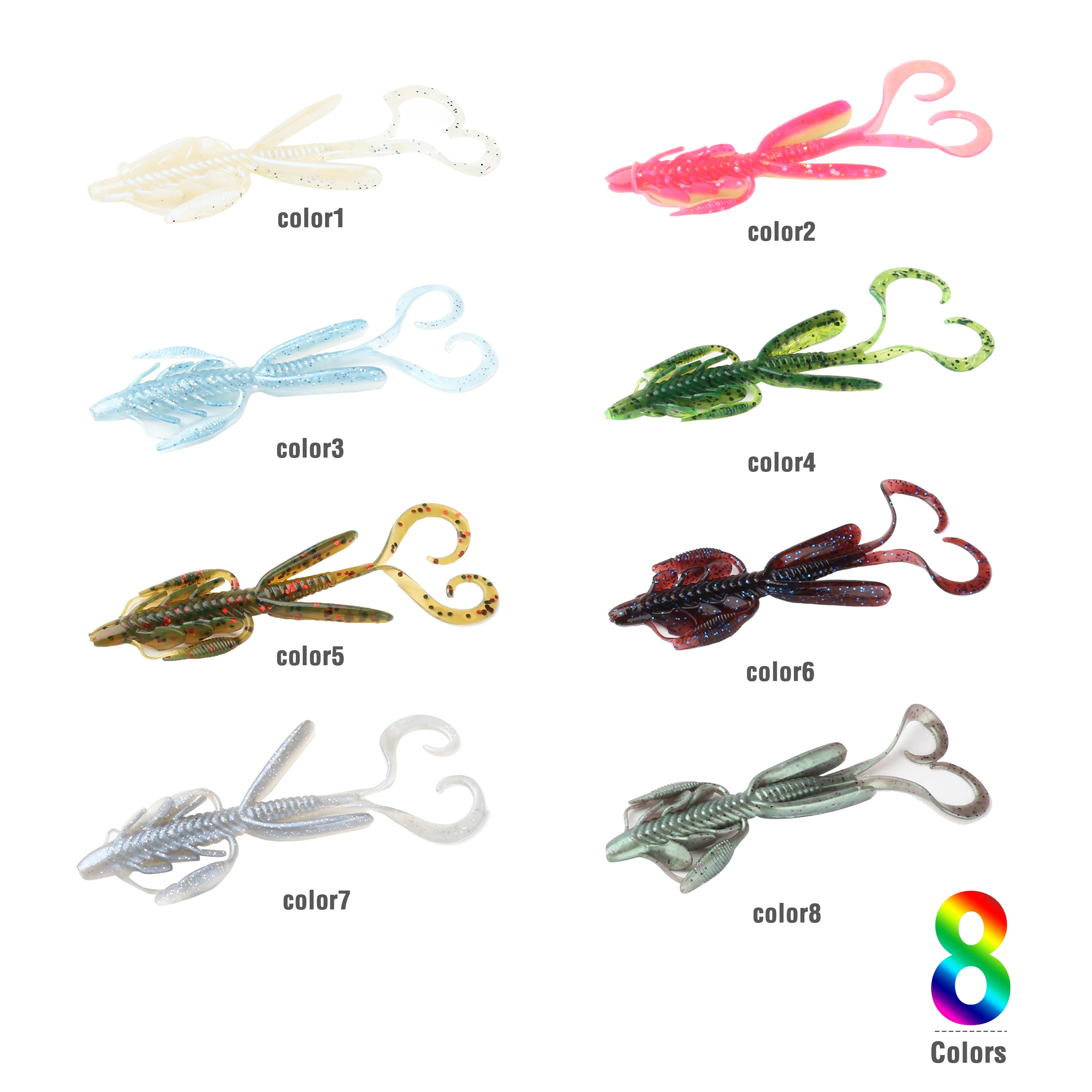 Приманки DONQL для ловли креветок в виде червя 10 шт. наживка воблеры личинки