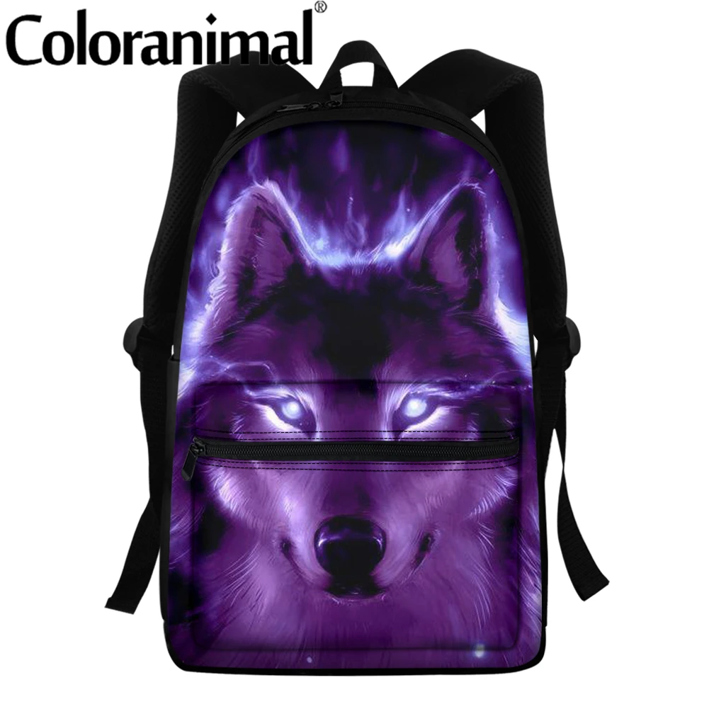 Coloranimal брендовые рюкзаки для отдыха сумки на плечо корейский стиль крутой волк
