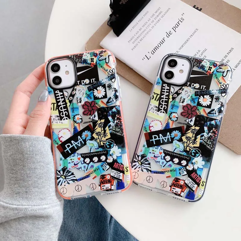 Мягкий чехол накладка в стиле граффити для Huawei P30Pro Mate20 Nova3i 5 Honor9X 20 прозрачные