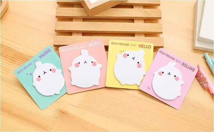 Клей Molang Kawaii милый блокнот кролик Липкие заметки Post блокнот для заметок офисная школьная поставка стикер для канцелярских товаров сладкий