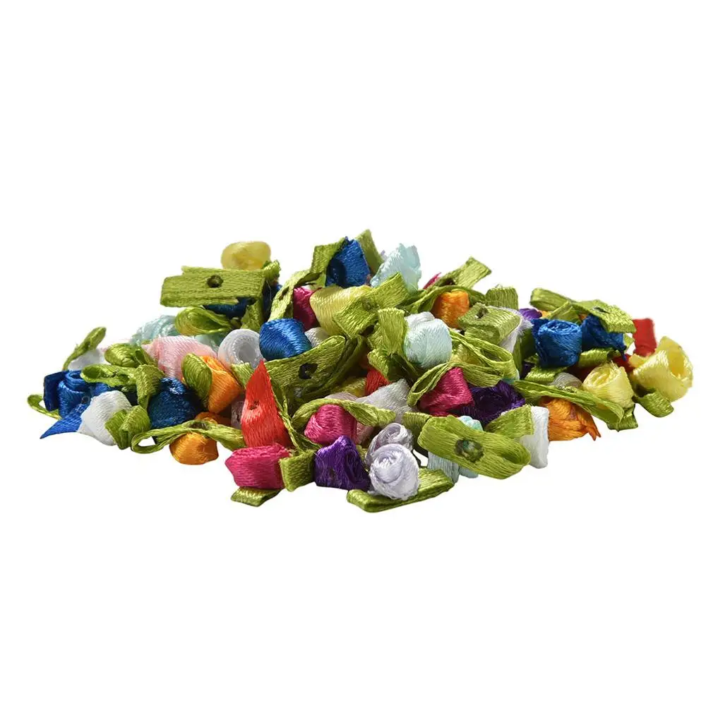 mix color 50 шт. аппликации Скрапбукинг DIY атласные ленты с розами цветок шитье ручной работы маленькая Свадебная вечеринка Ремесло Декор на продажу - Цвет: mix color