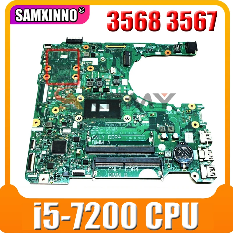 

FOR DELL 3568 3567 Laptop motherboard With SR2ZU i5-7200 CPU DDR4 15341-1 91N85 CN-0DKK57 0DKK57 DKK57 MainBoard 100% Tested