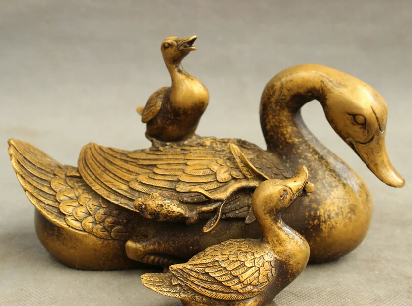 Voge gem S3138 Lucky китайские бронзовые животные народная птица пинган утка Quacker Статуя