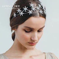 himstory star rhinestone bridal crown elegance bridal wedding headwear fashion crystal princess hair accessories