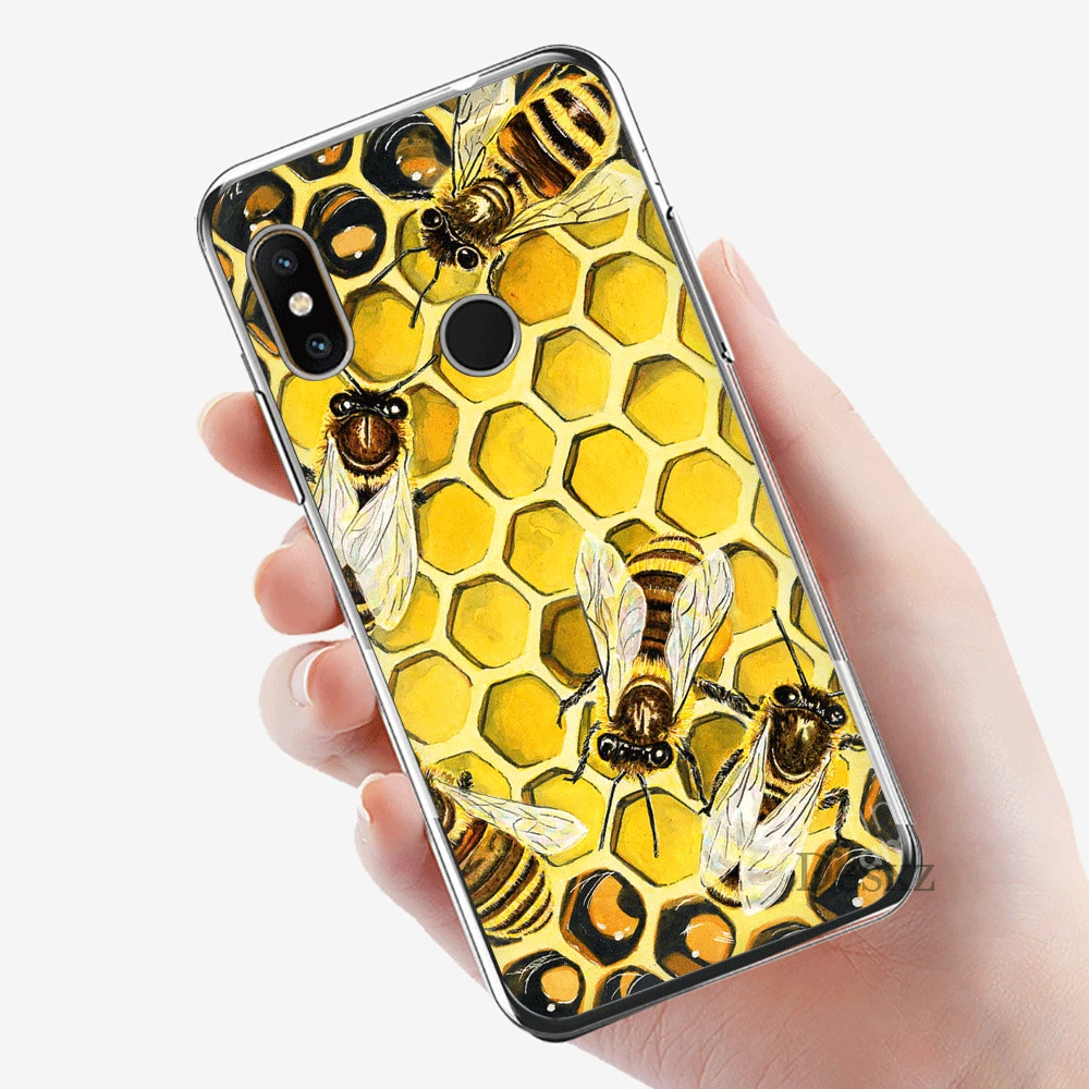 Чехол для телефона Xiaomi mi CC9 CC9E 9T mi x 2S 6 8 9 SE A1 A2 5X 6X MAX 3 A3 Pro Lite Обложка Золотой Мед расческа мед пчела оболочка