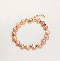 freshwater special shaped pearl baroque bracelet girls simple orange crafts hand jewelry