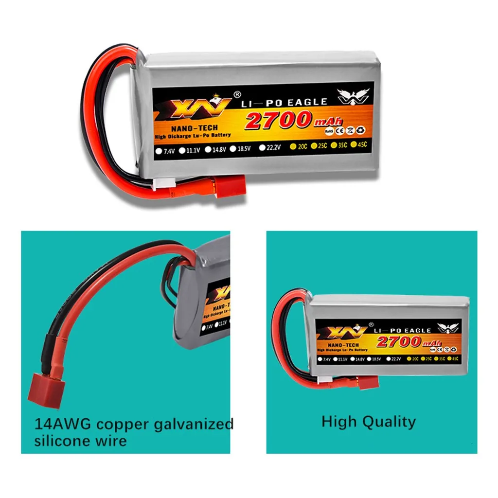 2 шт. обновление 7 4 В 2700 мАч 2S запасная часть батареи для WLTOYS 12428 1/12 RC автомобильные