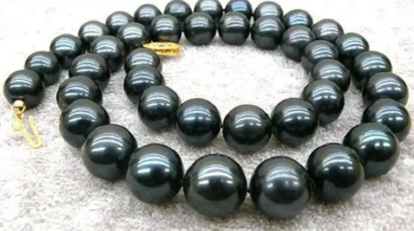 Fashion Exquisite 10-11mm Black Tahitian Cultured Pearl Necklace 18''AAAA