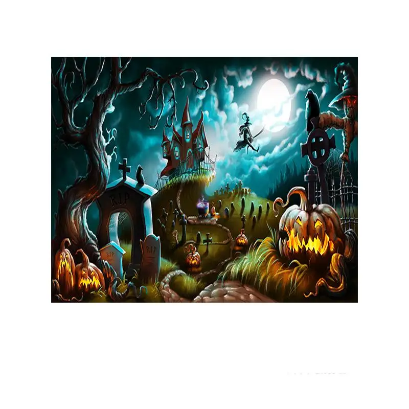 Тыква фонарь Дьявол Замок фотография Фон Ткань для семейной студии | Электроника