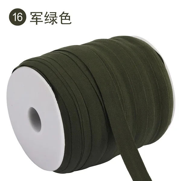 ArmyGreen 100 м* 15 мм эластичный пояс с окантовкой сплошной цвет блестящий складной над эластичным FOE повязка из спандекса Дети повязка на голову для волос платье кружево отделка Шитье - Цвет: ArmyGreen
