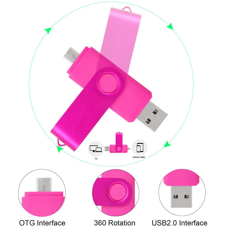 Бесплатный Логотип 128GB изготовленный на заказ usb2.0 OTG флеш накопитель 64Гб в