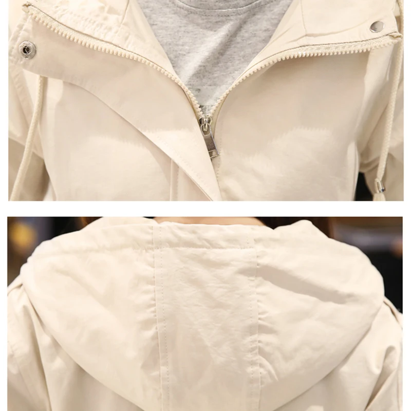 

New Fashion Women Windbreakers Coat 2021 Spring Autumn Clothing Casual Hooded Trench Coat Student Slim Solid Outerwear