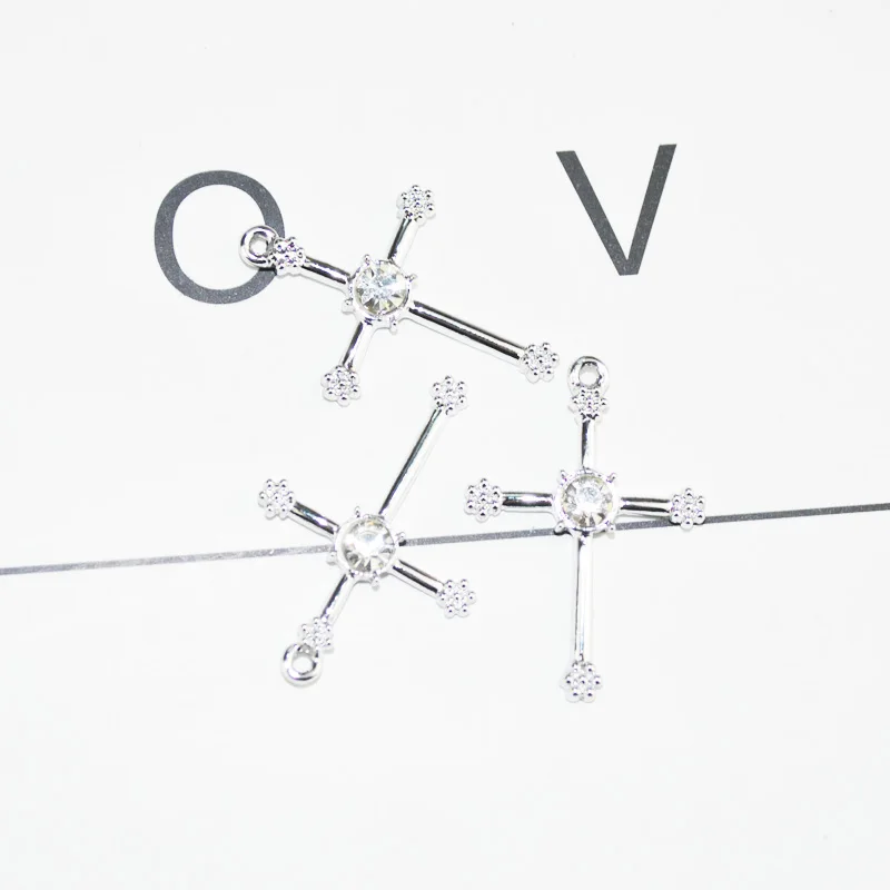 10 шт./лот новое поступление золотой серебряный цвет крест очаровательные