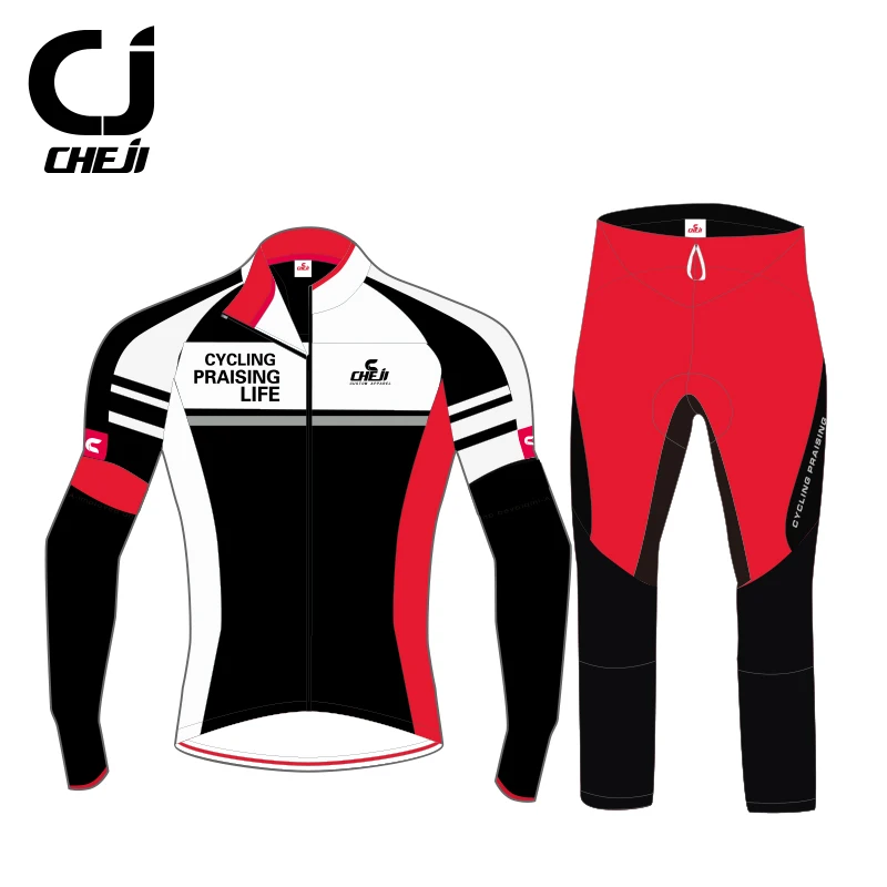 Custom Long Set CHEJI велосипедная одежда на заказ, высокое качество, Прямая с фабрики, бицилсе, Джерси, нагрудник, шорты, набор, дышащая, быстросохнущая, велосипедная одежда - Цвет: Custom Long Set