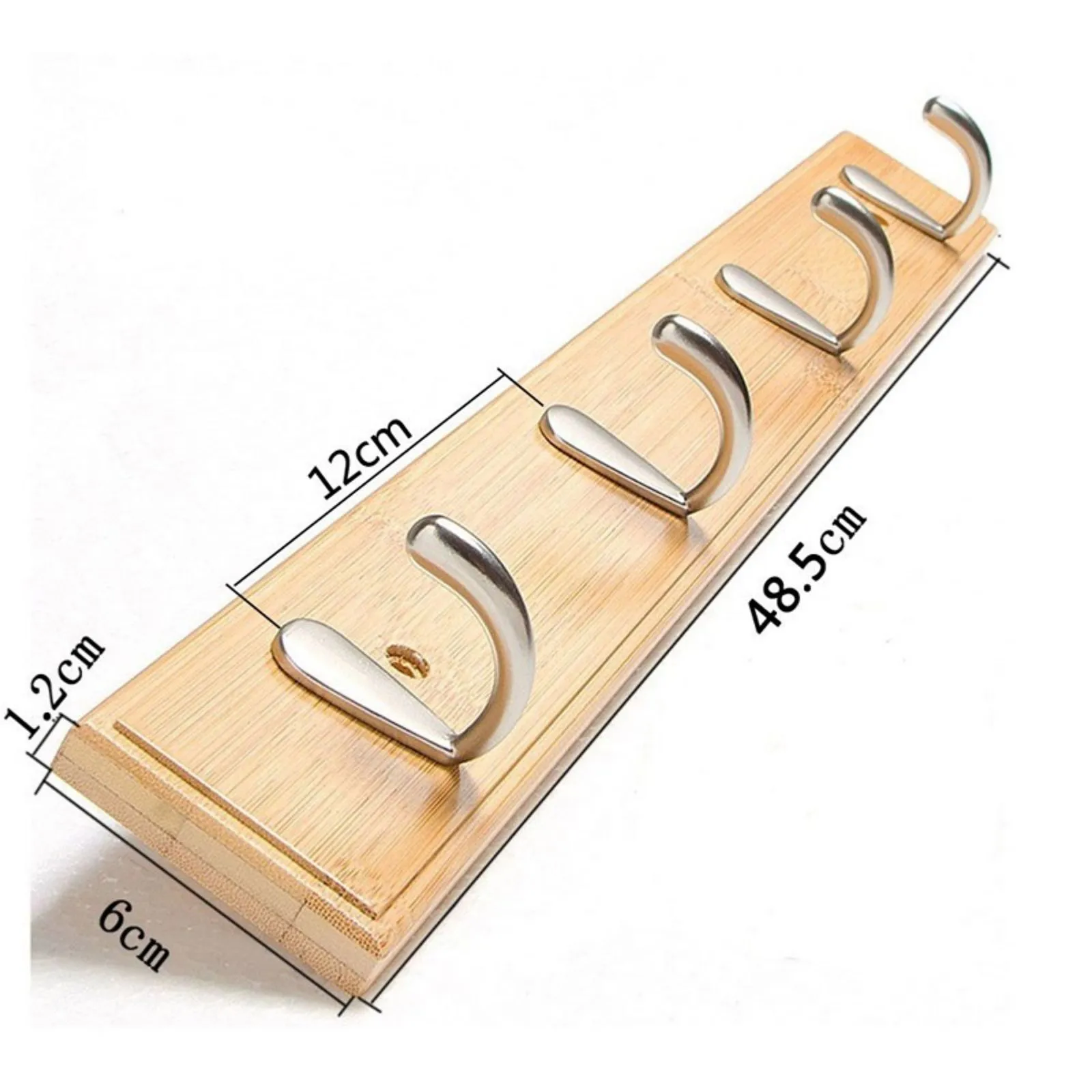 

Hook Rack Household Wall-Mounted Bamboo Hooks Coat Hanger Storage Rack for Towel Bags Clothing