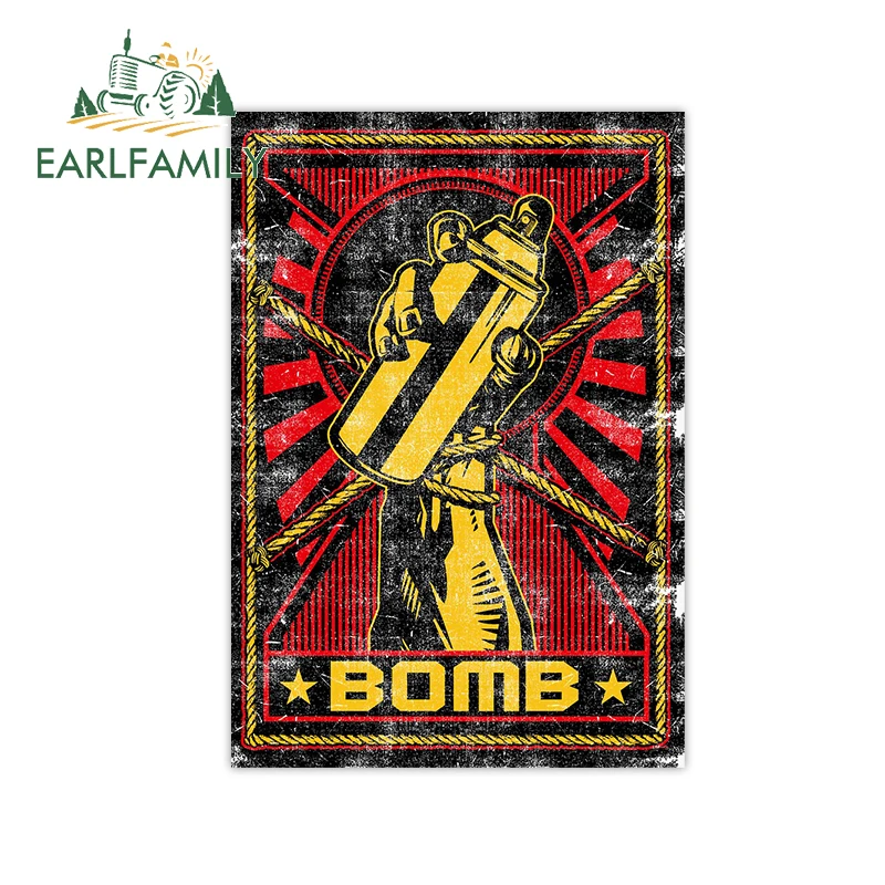 

EARLFAMILY 13cm x 8.1cm for Bomb Graffiti Funny Car Stickers and Decals Vinyl Car Wrap Waterproof Window Suitcase Decoration