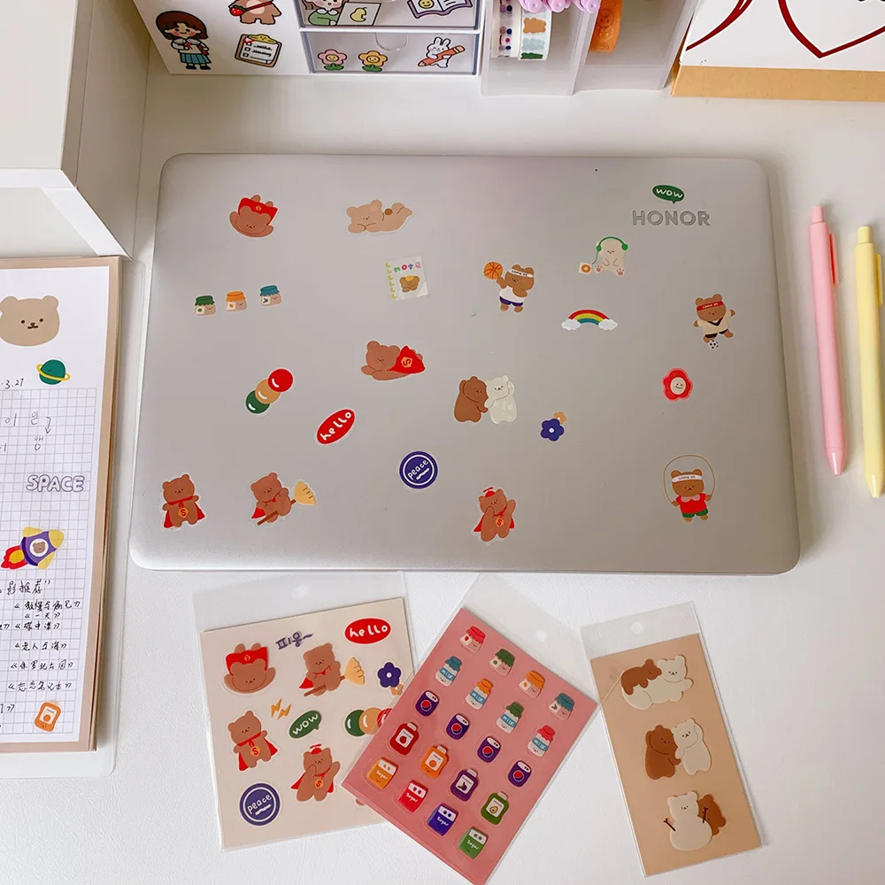 В Корейском стиле с героями мультфильмов спортивные для девочки рисунком Мишка