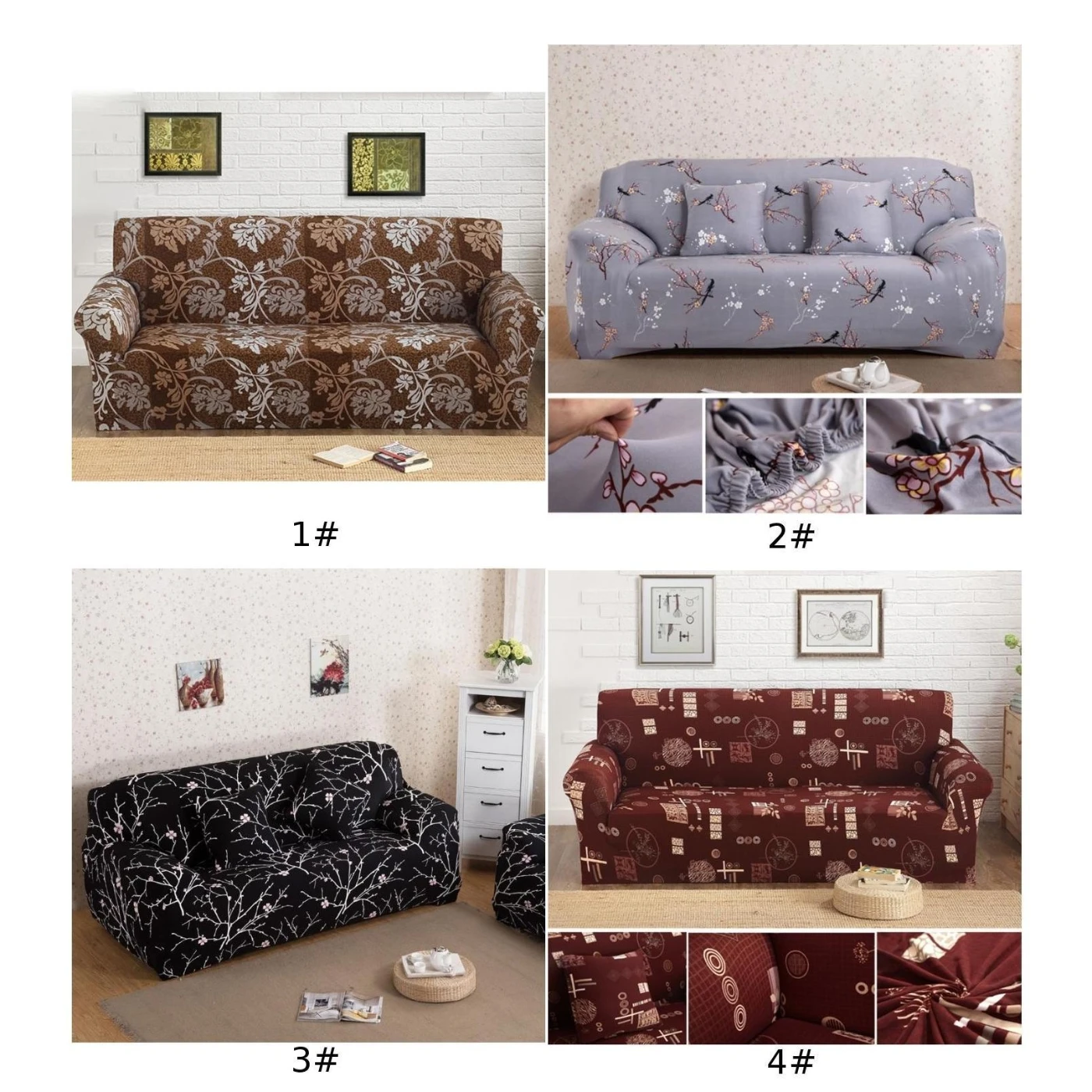 1/2/3/4 Seater Stretch Sofa Covers Couch Cover Elastic Slipcover Protector | Дом и сад