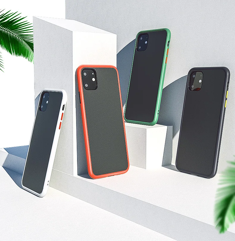 Противоударный силиконовый чехол-бампер для телефона для iPhone 11 Pro X XS Max 6 6S Plus Прозрачный матовый Жесткий Чехол для iPhone XR 7 8 Plus
