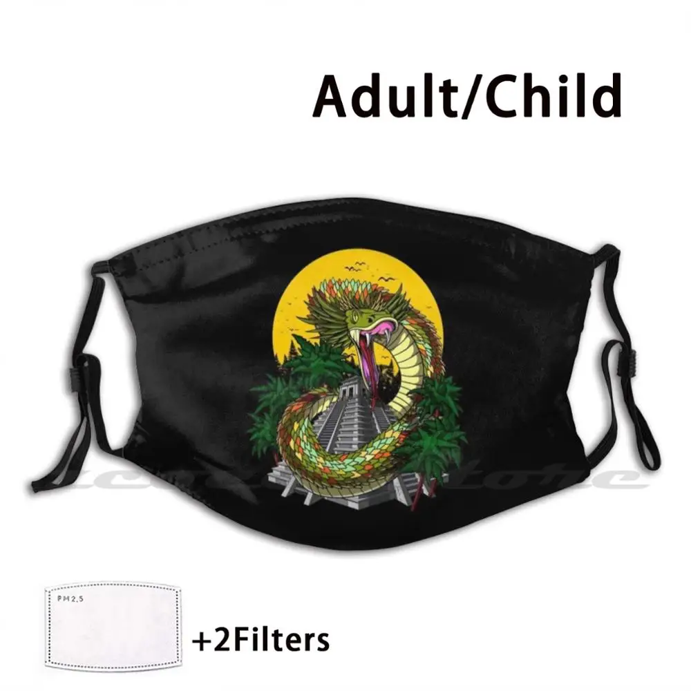 Маска ацтекская для древней цивилизации многоразовая моющаяся маска с фильтром