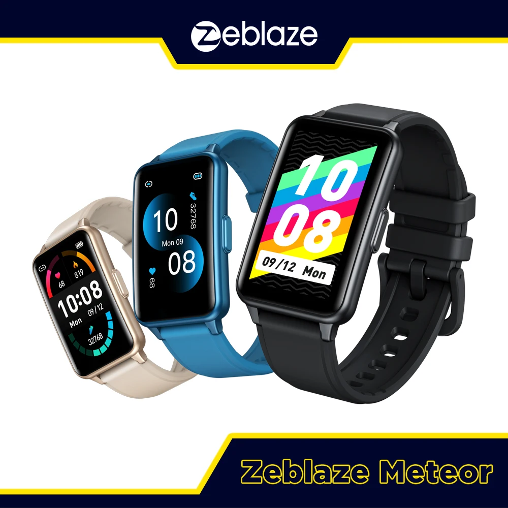 

New Zeblaze Meteor Fitness and Wellness Tracker Large Color Screen with SpO2 Heart Rate and more 14 Days Battery IP68 Waterproof