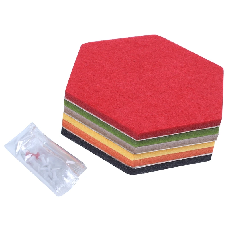 6 цветная Шестигранная фетровая доска булавка пробковая самоклеящаяся настенная