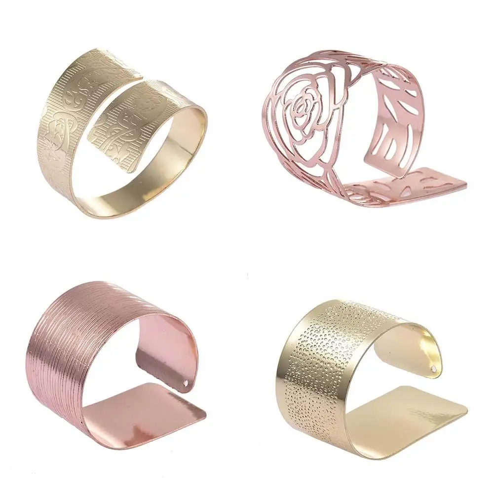 Metal Napkin Rings Hotel Banquet Dinner Table Decoration Supplies Party Tableware Serviette Holder Gold Buckle | Дом и сад