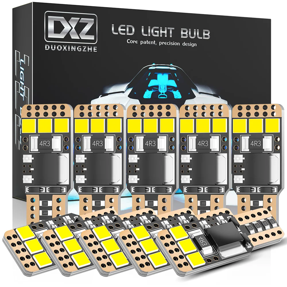 DXZ 100 шт. W5W T10 Светодиодный лампочки Canbus 6 SMD 12V 6000K 194 168 салона Карта Потолочные