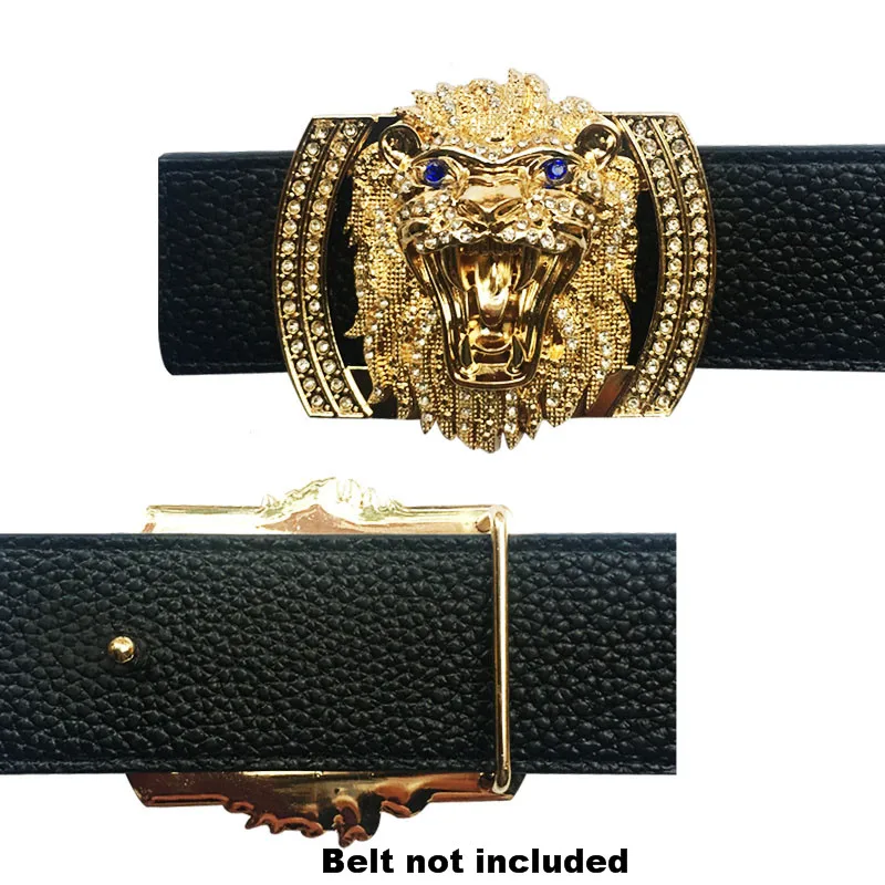 

Lion Icon Heavy Metal Accessories Men's Belt Buckles Fashion Cool Raiders Belt fit for Men Leisure suits Leather