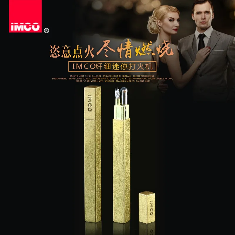 

100% Original IMCO Copper Portable Slender Kerosene Gasoline Petroleum Oil Lighters Put Into The Cigarette Case Smoking Gift