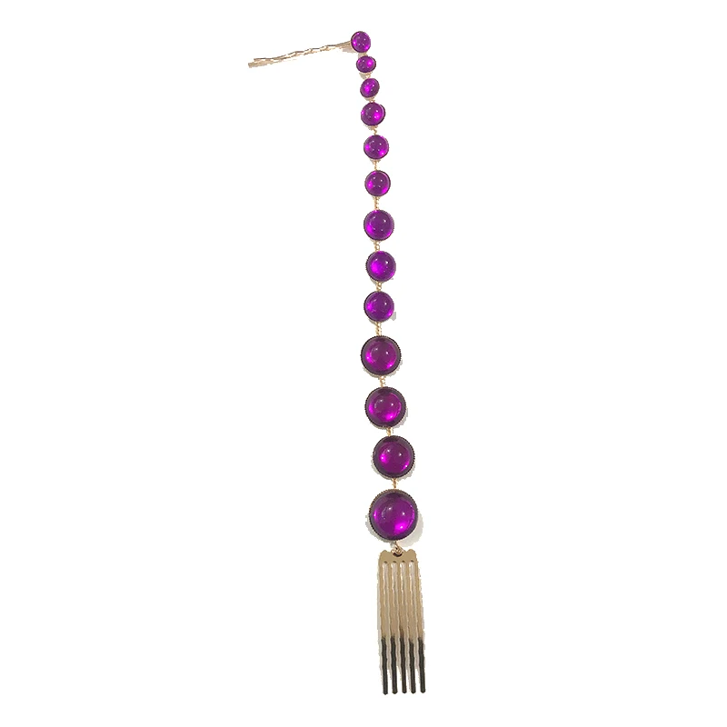 Purple Find Me креативная цепочка для волос с искусственным жемчугом новые модные украшения для волос геометрические простые длинные цепочки из сплава для женщин Головные уборы - Окраска металла: Purple