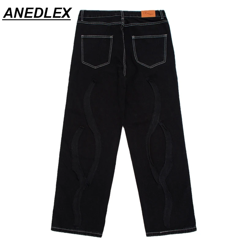 Брюки мужские в стиле ретро уличная одежда хип-хоп с вышивкой виде надписи джинсы