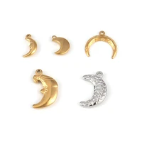 5pcs stainless steel moon charms for jewelry making fashion earring pendant connectors bracelet necklace charm accessories