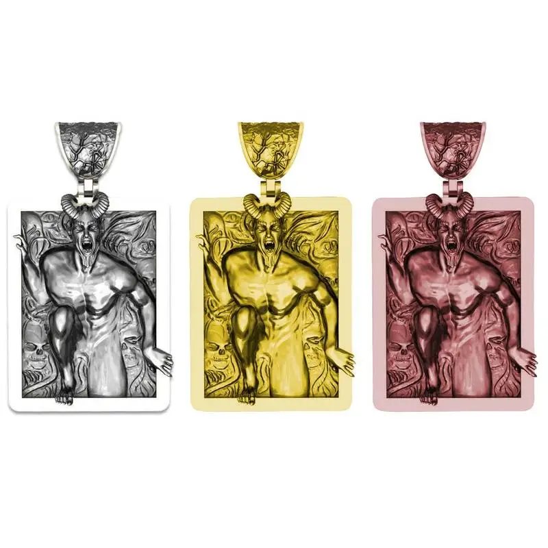 Модное винтажное ожерелье с подвеской в виде демона черепа унисекс ретро сплав