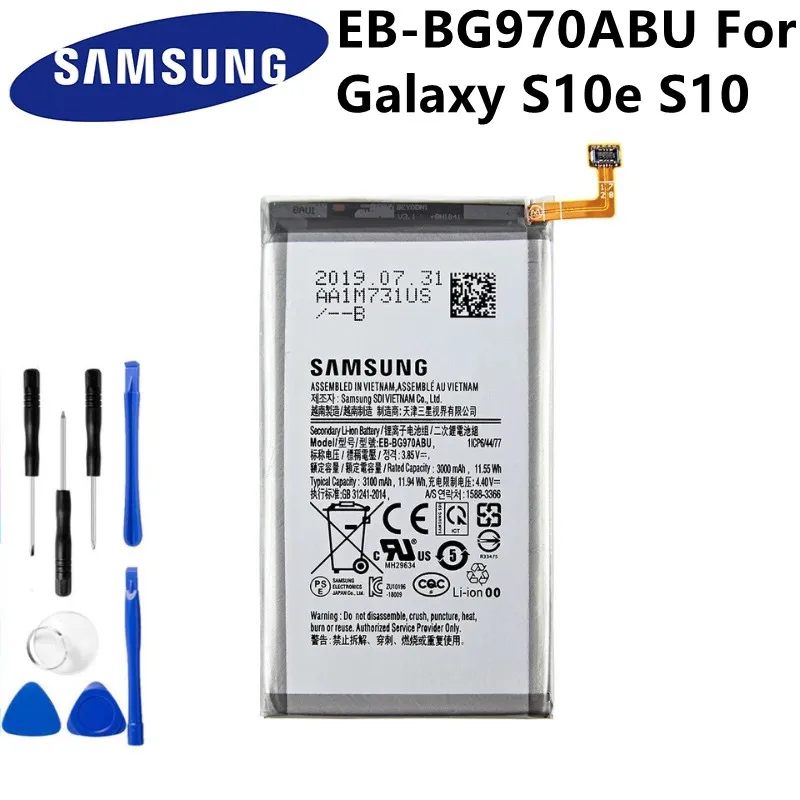100% Оригинальный аккумулятор EB-BG970ABU для Samsung Galaxy S10e S10 E SM-G970F/DS SM-G970F SM-G970U G9700 SM-G970W мАч